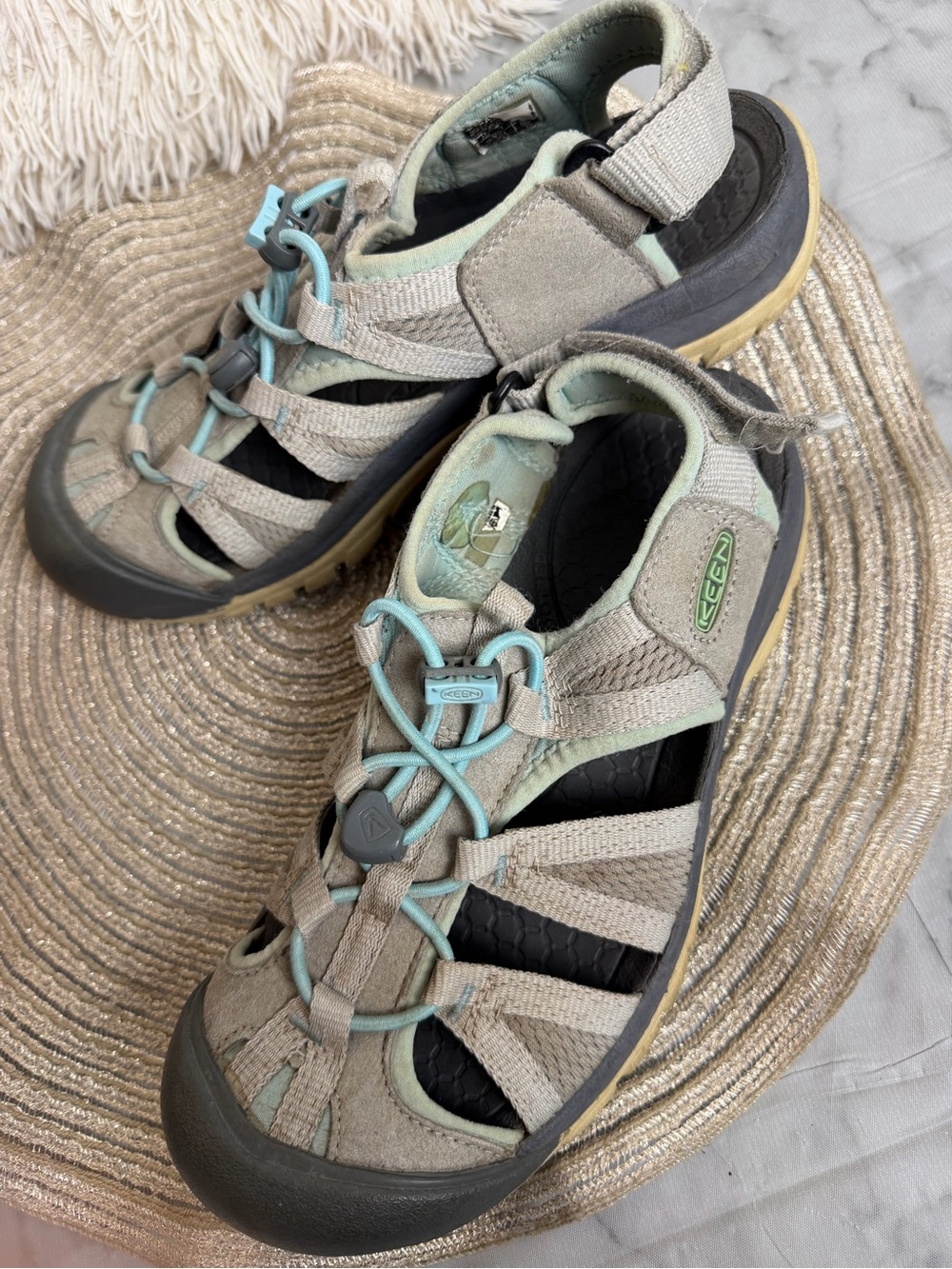 KEEN Newport H2 Gray Mint Sport Hiking Sandals Water Shoes Women’s 7.5 Gorpcore